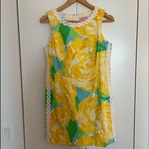 Lilly Pulitzer shift dress yellow rose sz 10